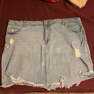 cute ripped jean skirt